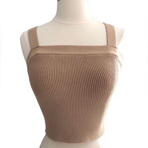 Abercrombie & Fitch Tan Crop Rib Sweater Tank Top Size Medium